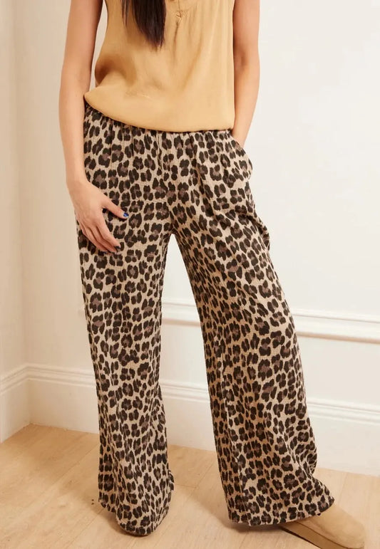 Pantalon leopard gaze de coton Jerem 