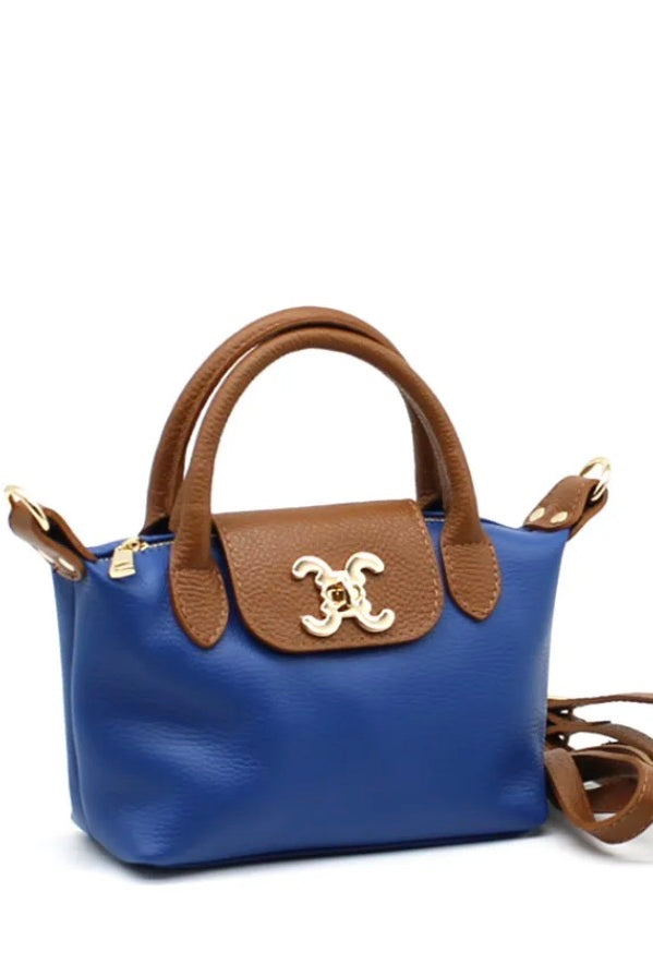 Sac a main en cuir bicolore avec bandouliere amovible femme