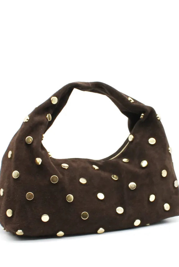 Sac besace clouté Johanna MARRON