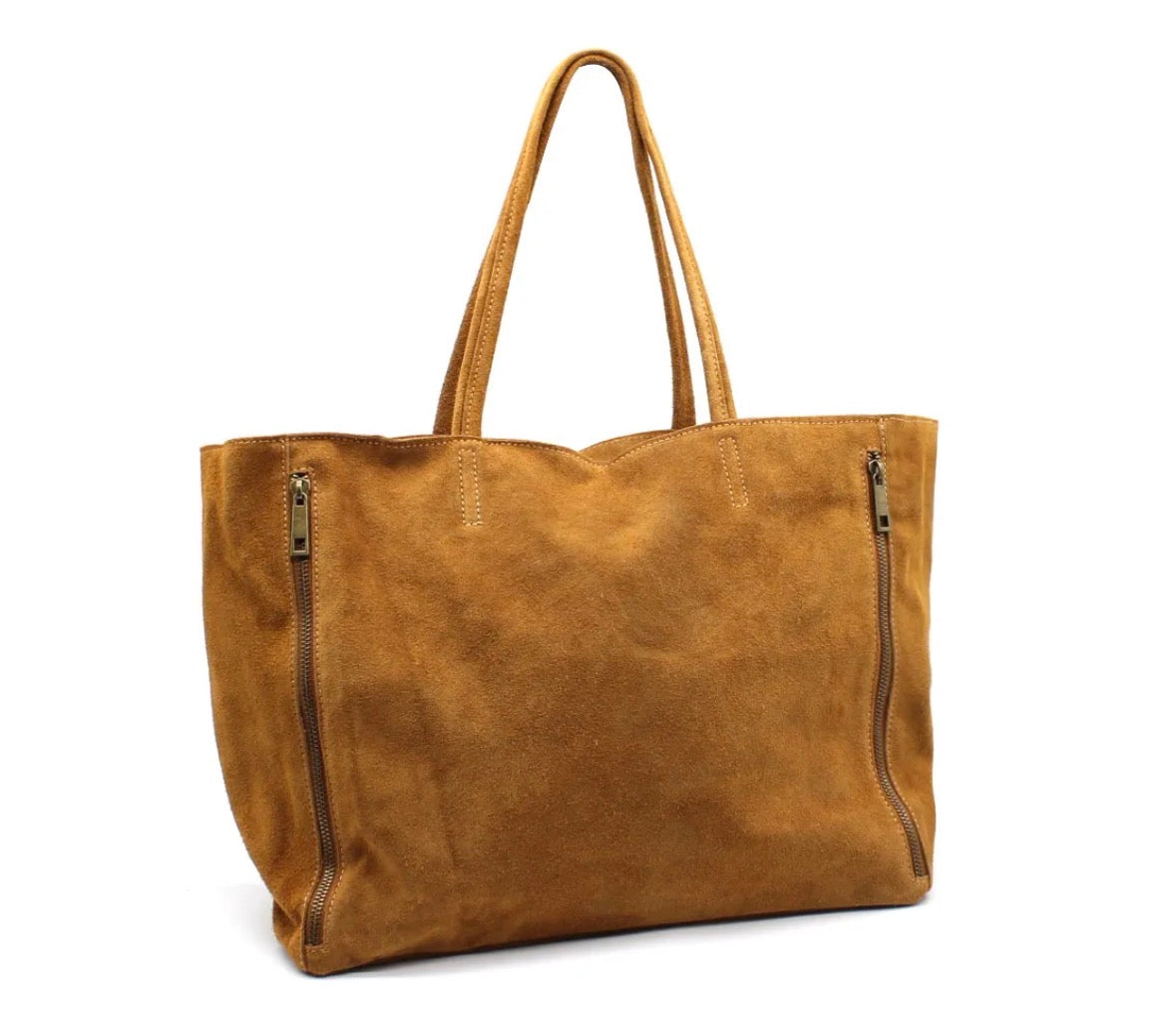 Sac cabas en cuir camel grand format femme