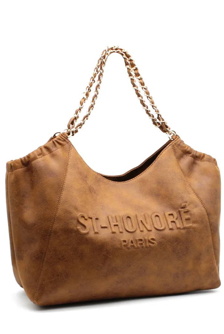 Sac cabas femme camel St-Honore