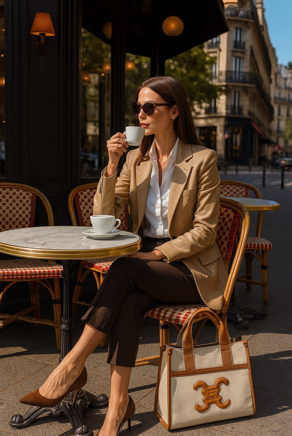Sac cabas beige gaufre femme – porté main ou épaule avec bandoulière amovible