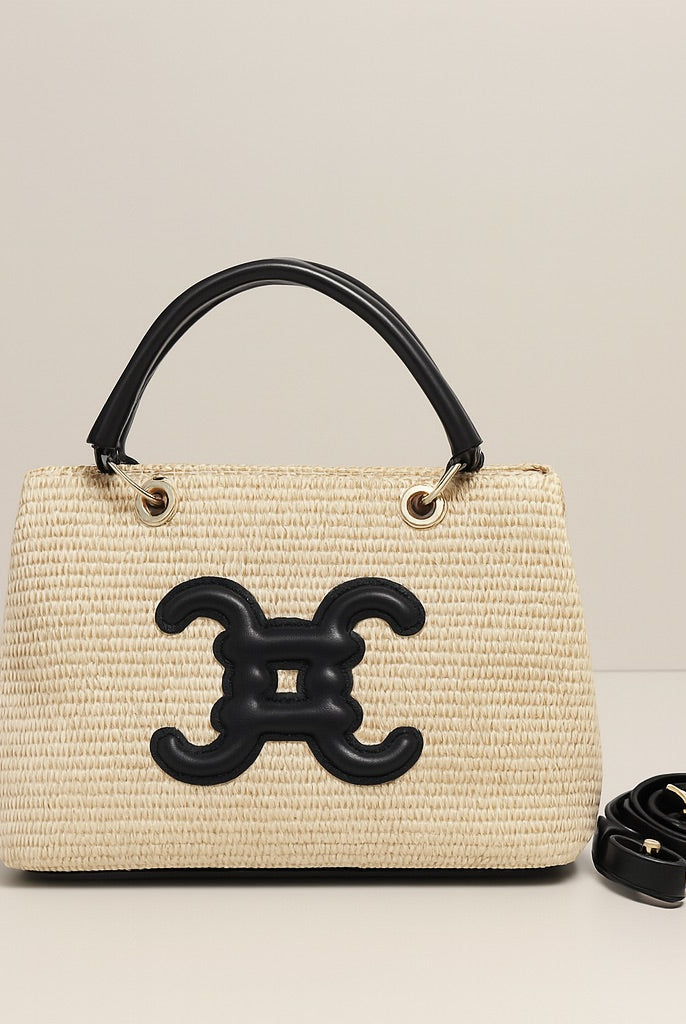 Sac porte main effet raphia – Élégance naturelle et discrète