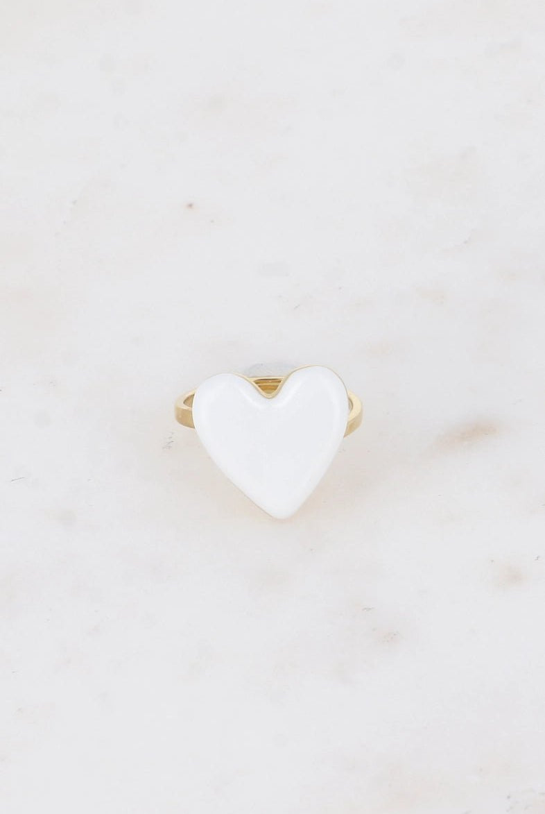 Bague Coeur Amore Rouge ou Blanc - Élégance et Raffinement - La boutique de Nannye