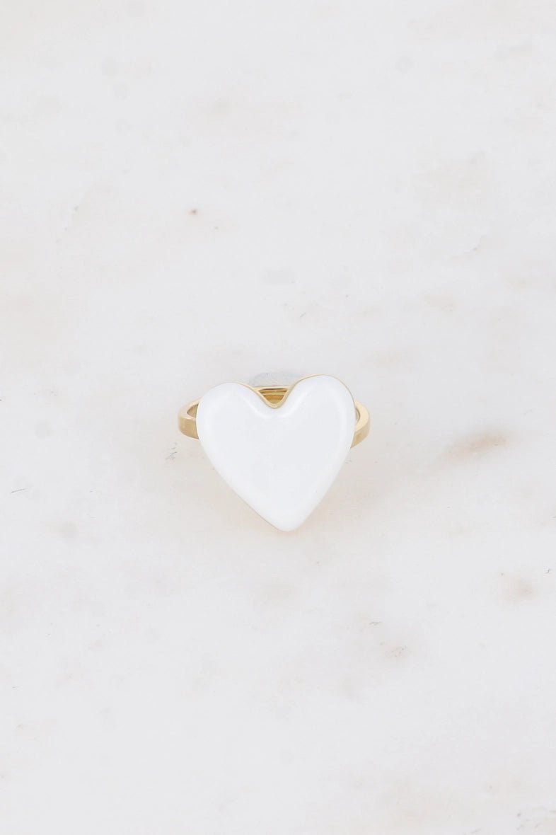 Bague Coeur Amore Rouge ou Blanc - Élégance et Raffinement - La boutique de Nannye
