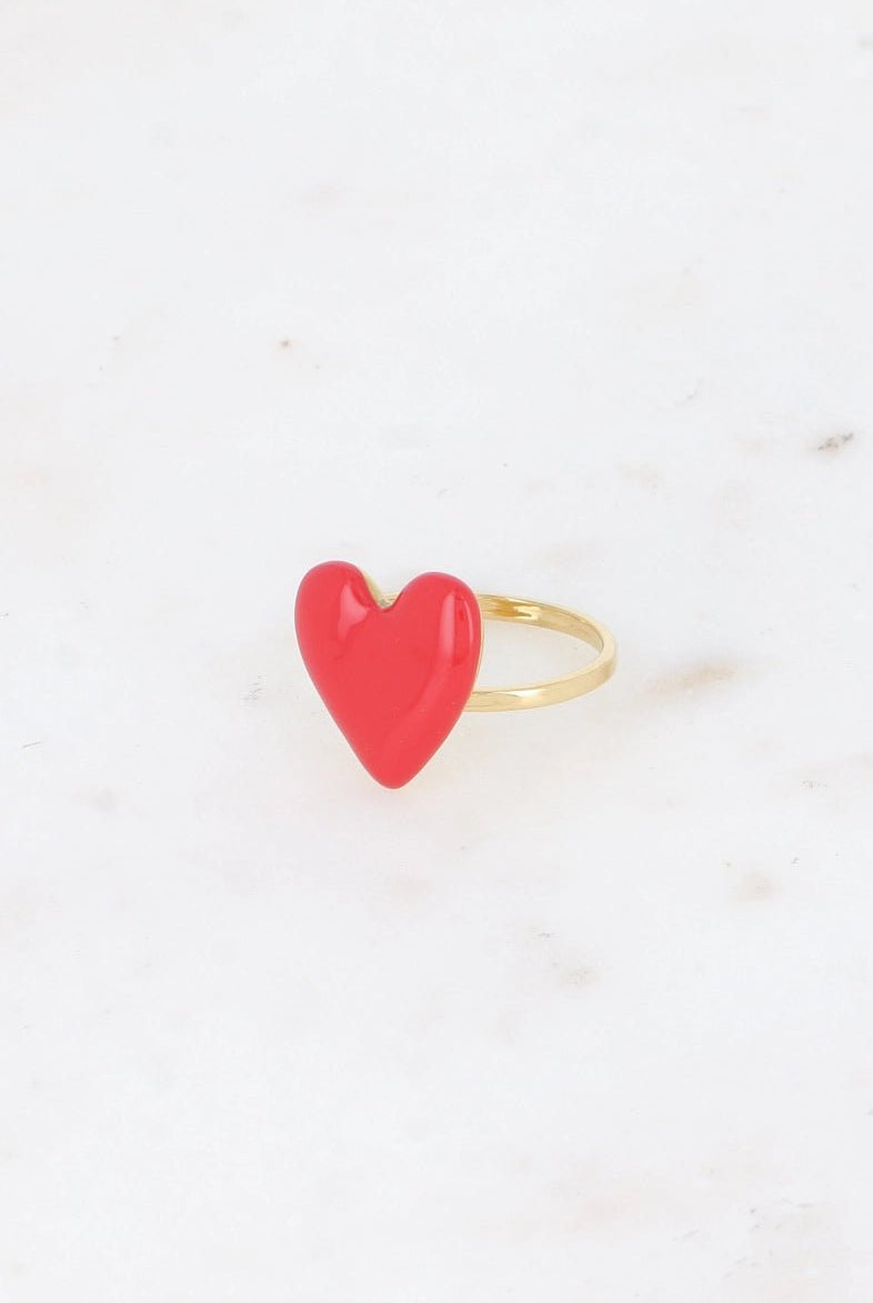 Bague Coeur Amore Rouge ou Blanc - Élégance et Raffinement - La boutique de Nannye