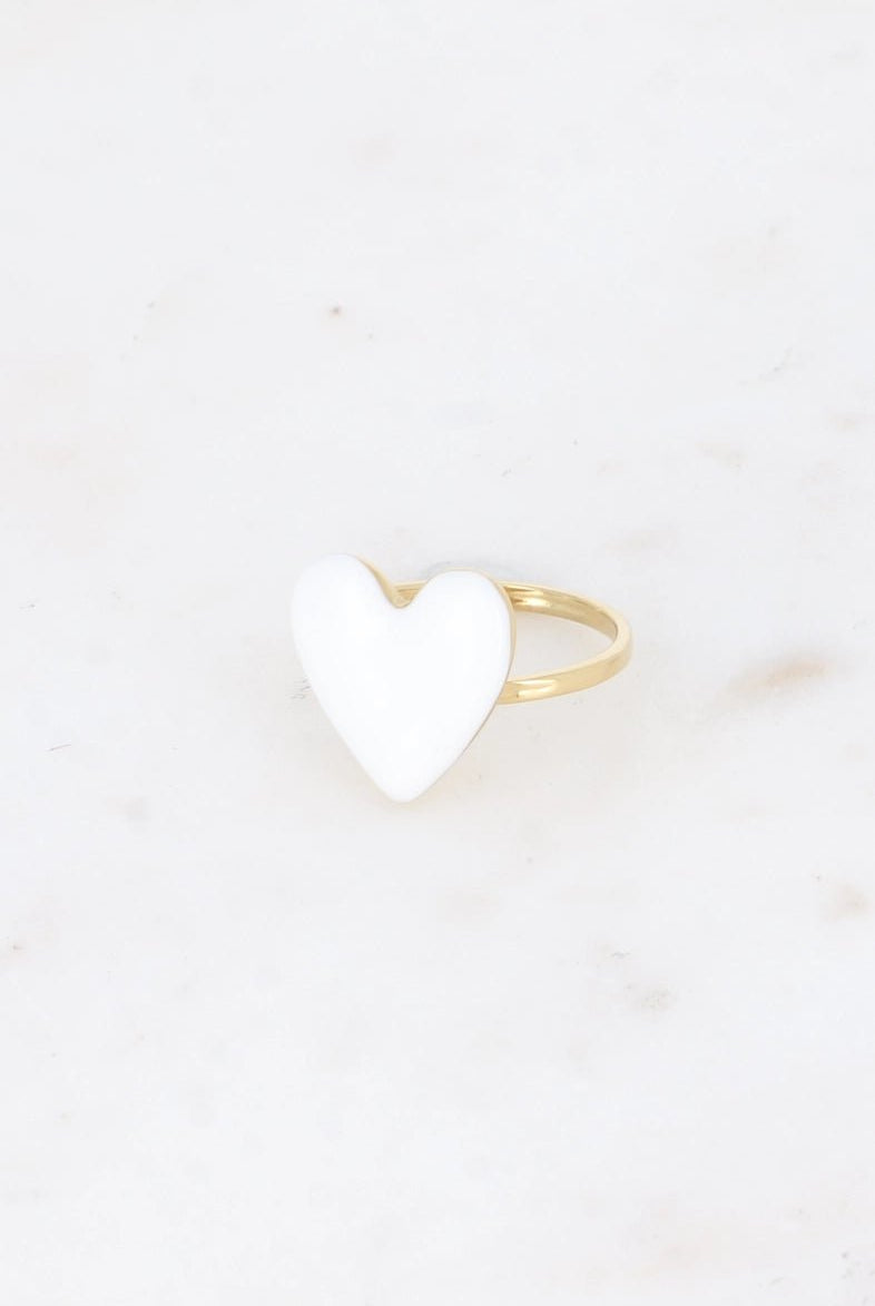 Bague Coeur Amore Rouge ou Blanc - Élégance et Raffinement - La boutique de Nannye