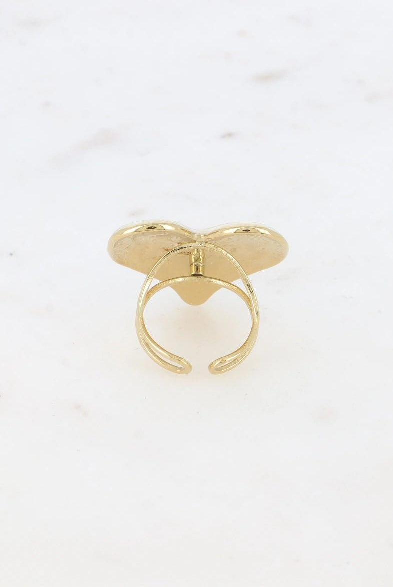 Bague grand cœur martelé – Élégance audacieuse et délicatesse - La boutique de Nannye