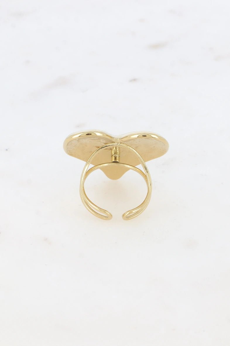 Bague grand cœur martelé – Élégance audacieuse et délicatesse - La boutique de Nannye