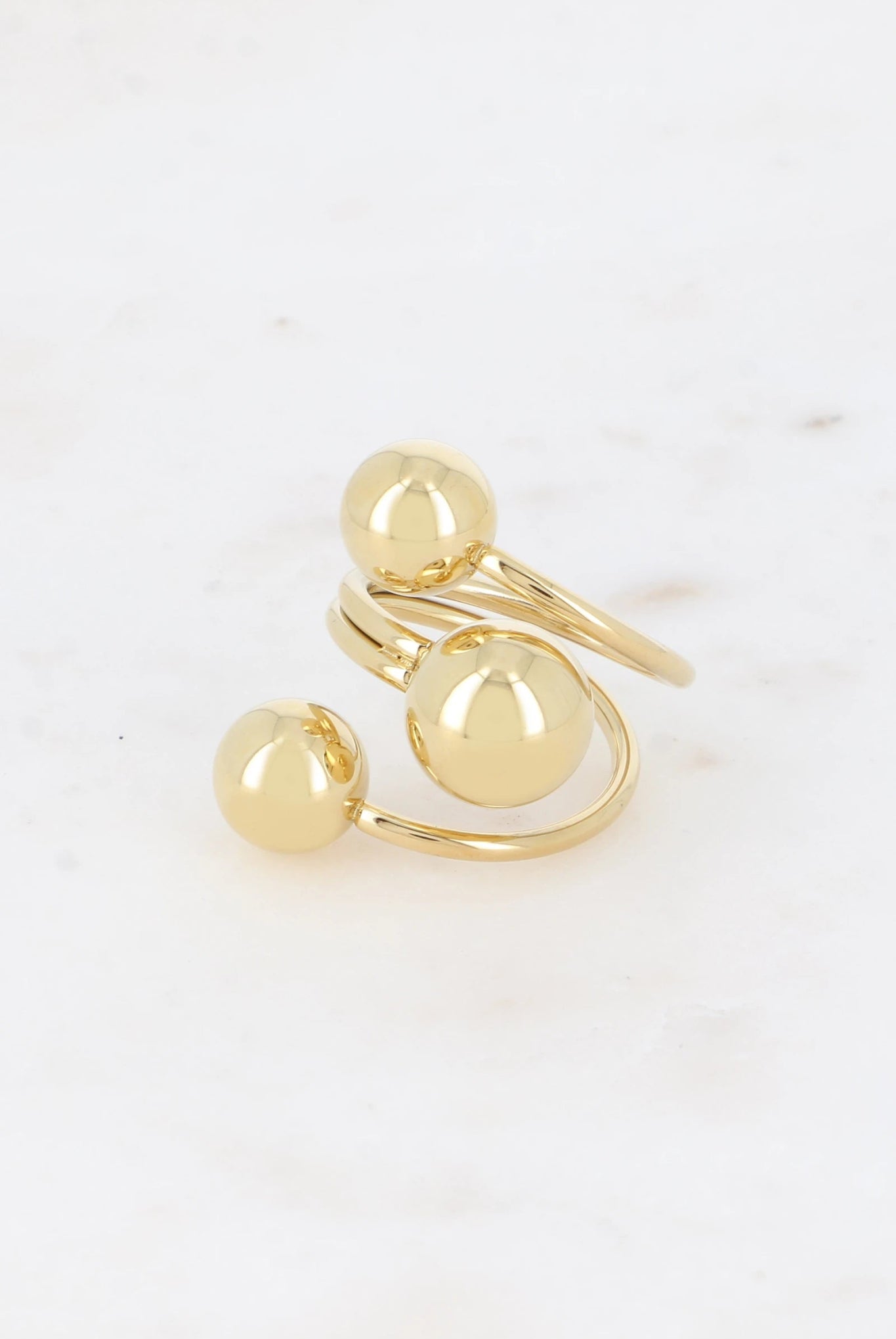 Bague large - 3 rangs avec 3 boules - La boutique de Nannye