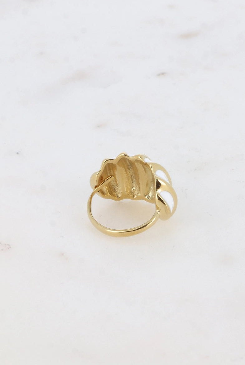Bague Playa - Émaillée et Striée Effet Picot - La boutique de Nannye