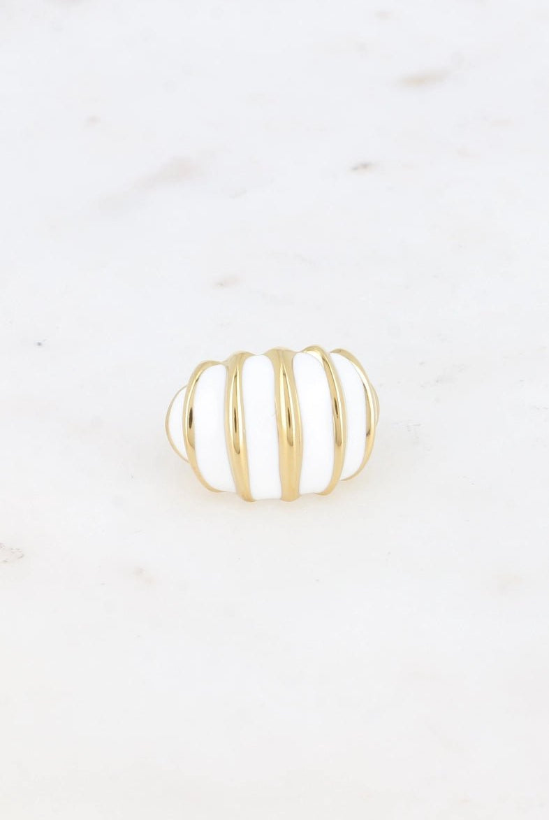 Bague Playa - Émaillée et Striée Effet Picot - La boutique de Nannye