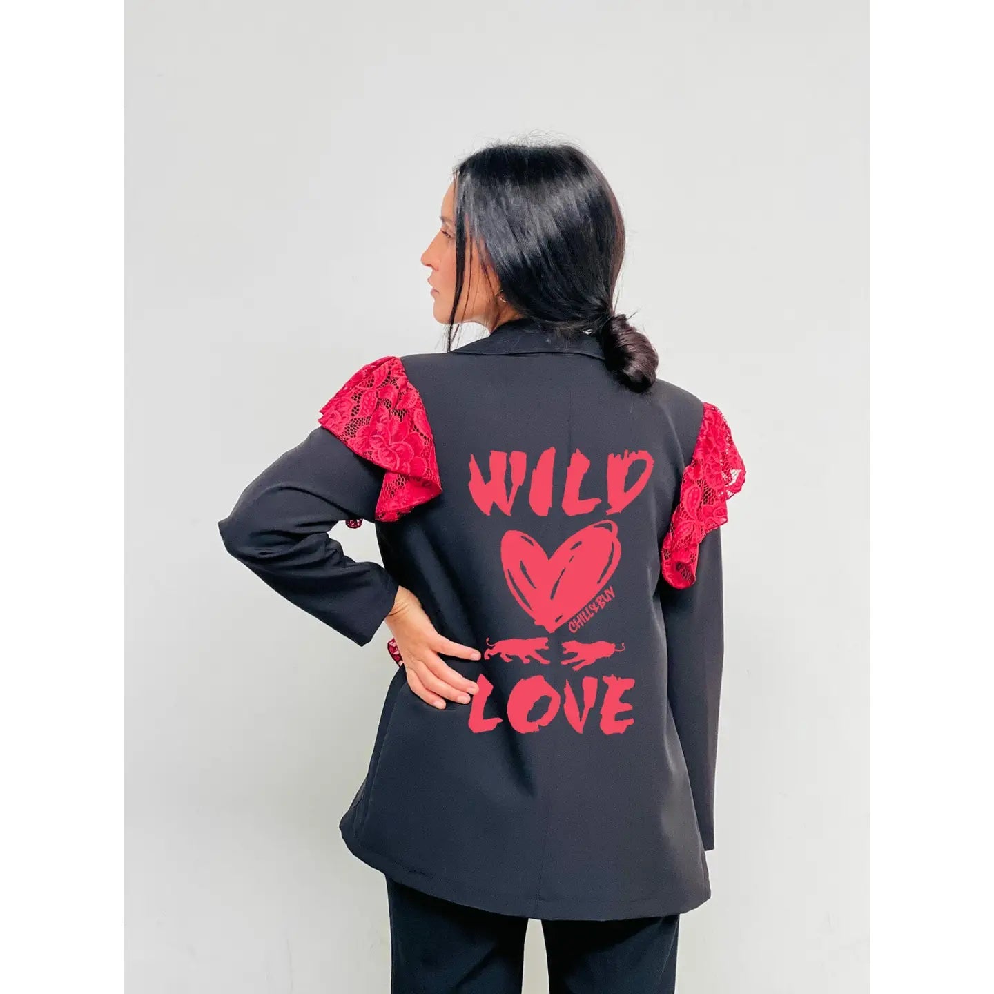 Blazer à volants en dentelle noire Wild Love - La boutique de Nannye