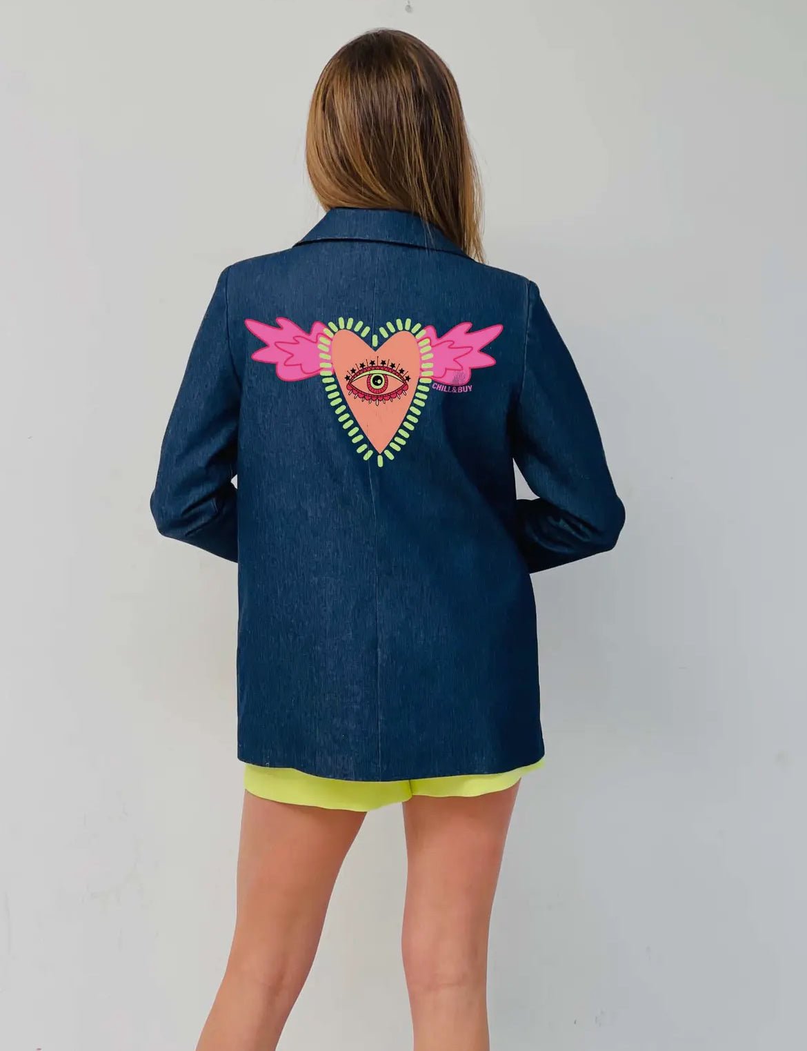 Blazer en jean doublé Fleepy Eyes– Structure élégante et détails raffinés - La boutique de Nannye