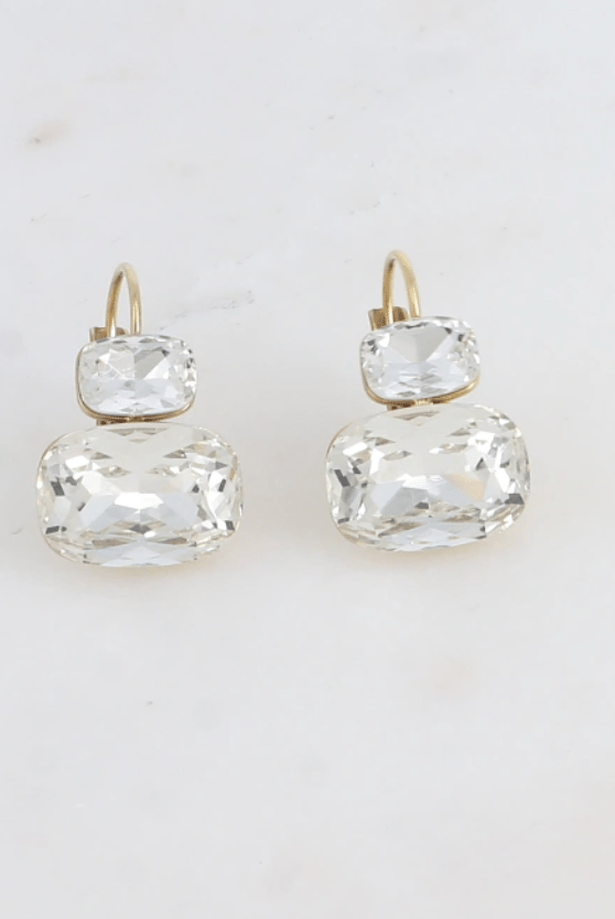 Boucles d’oreilles dormeuses avec cristaux – Élégance et brillance intemporelle - La boutique de Nannye