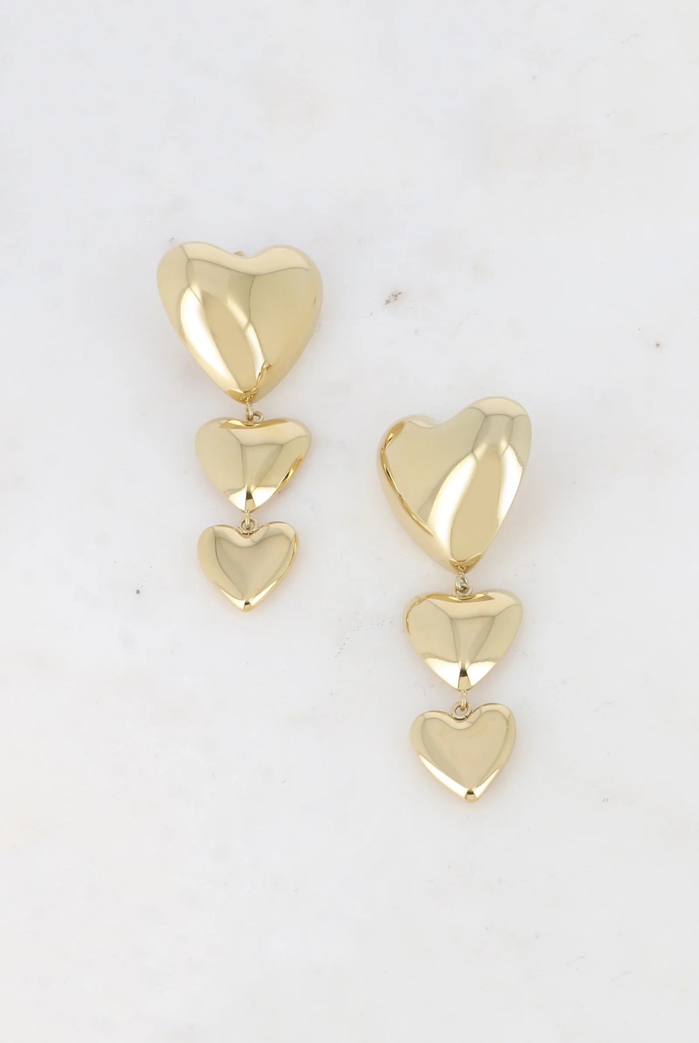 Boucles pendantes - 3 coeurs miroir - La boutique de Nannye