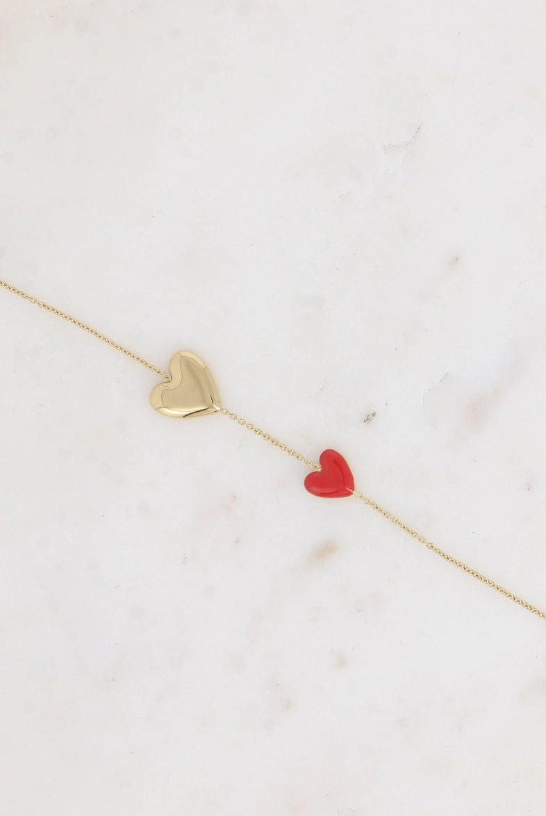 Bracelet Mathias Double Cœur Doré – Élégance et Romance - La boutique de Nannye