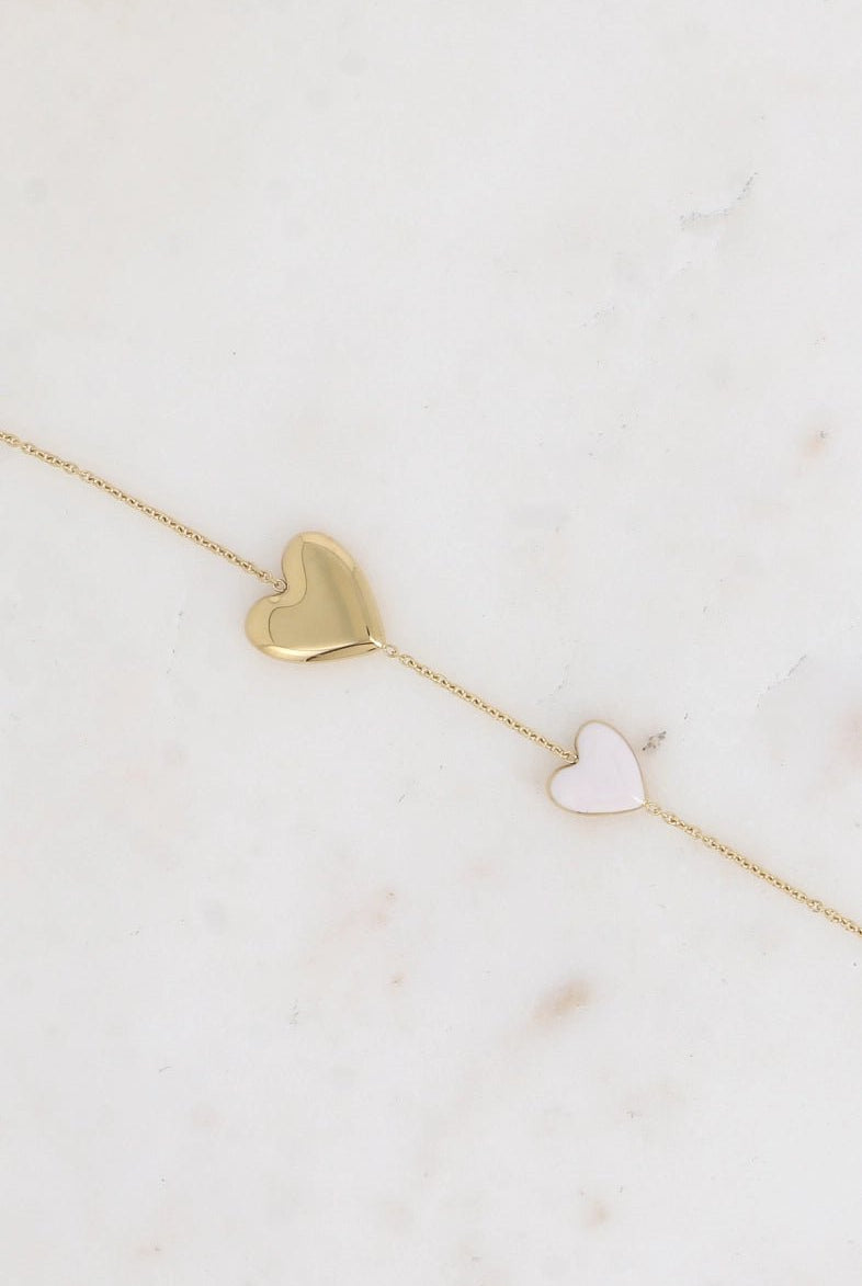 Bracelet Mathias Double Cœur Doré – Élégance et Romance - La boutique de Nannye