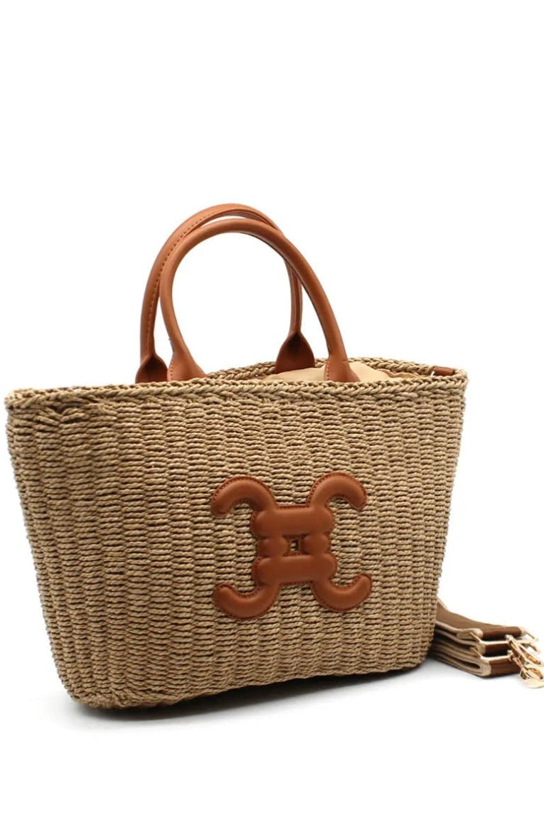 Cabas en osier et cuir dupe Céline - La boutique de Nannye