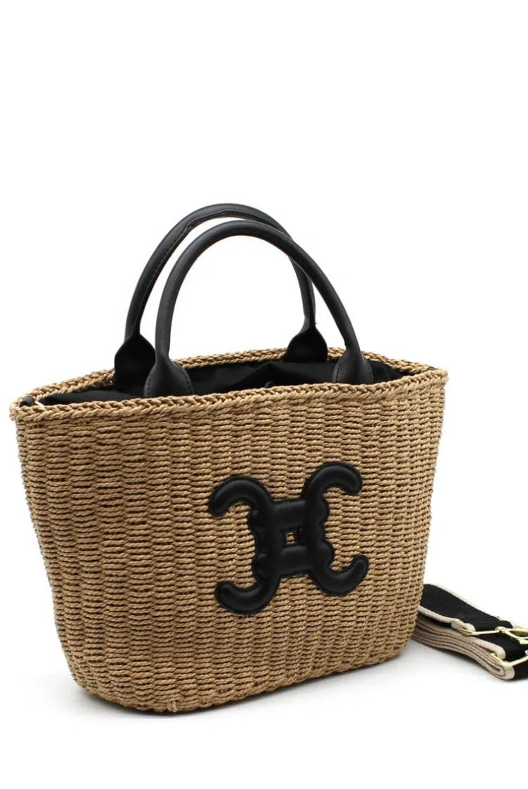 Cabas en osier et cuir dupe Céline - La boutique de Nannye