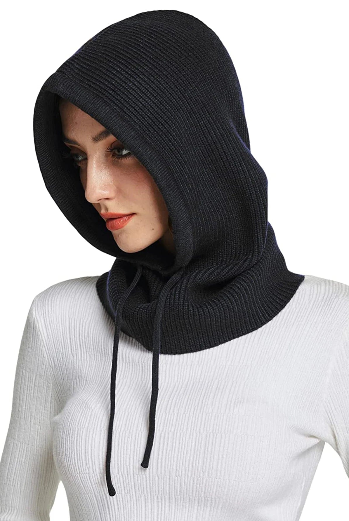 Cagoule en Laine et Acrylique avec Lien de Serrage – Style et Chaleur - La boutique de Nannye