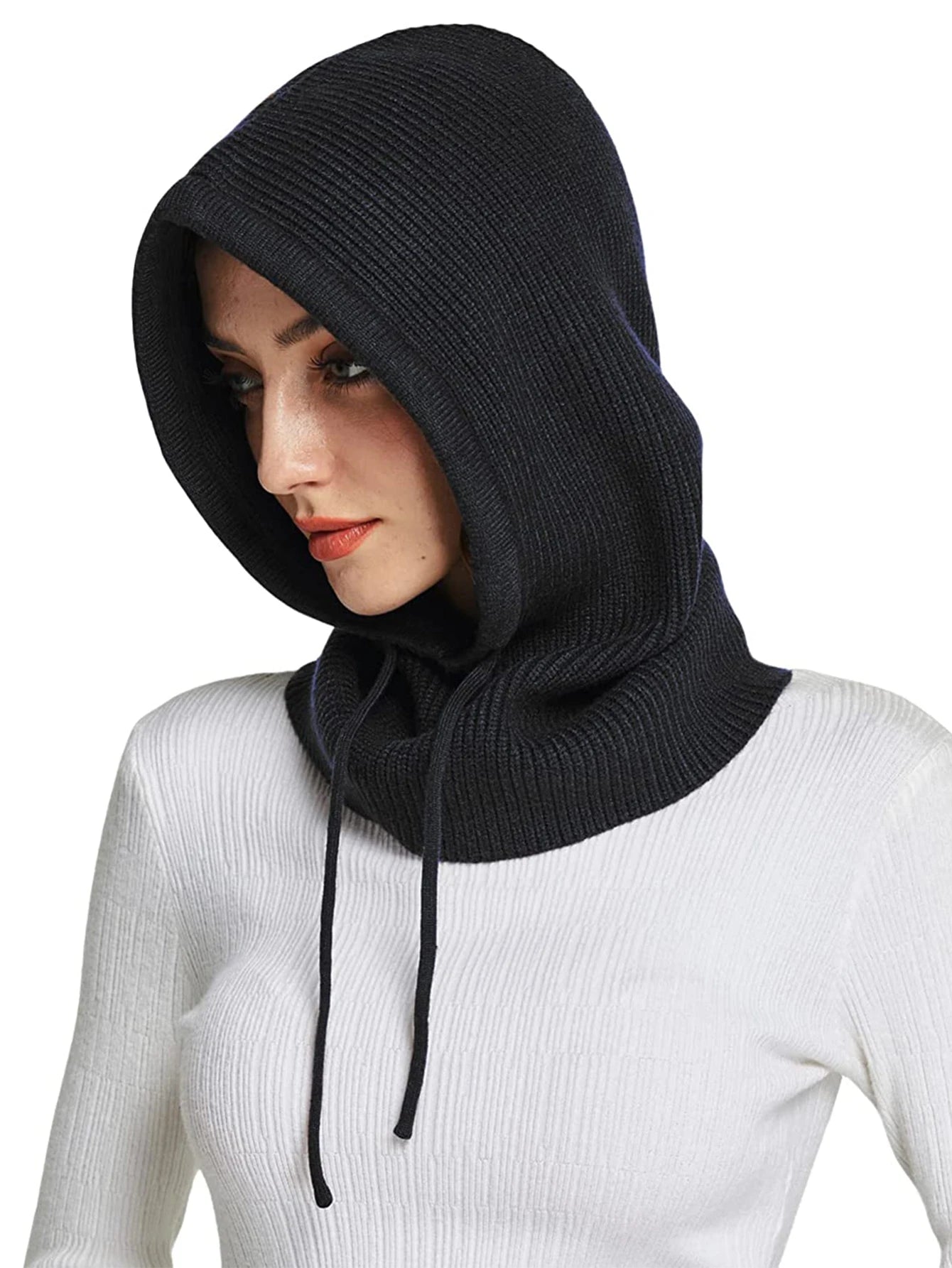 Cagoule en Laine et Acrylique avec Lien de Serrage – Style et Chaleur - La boutique de Nannye