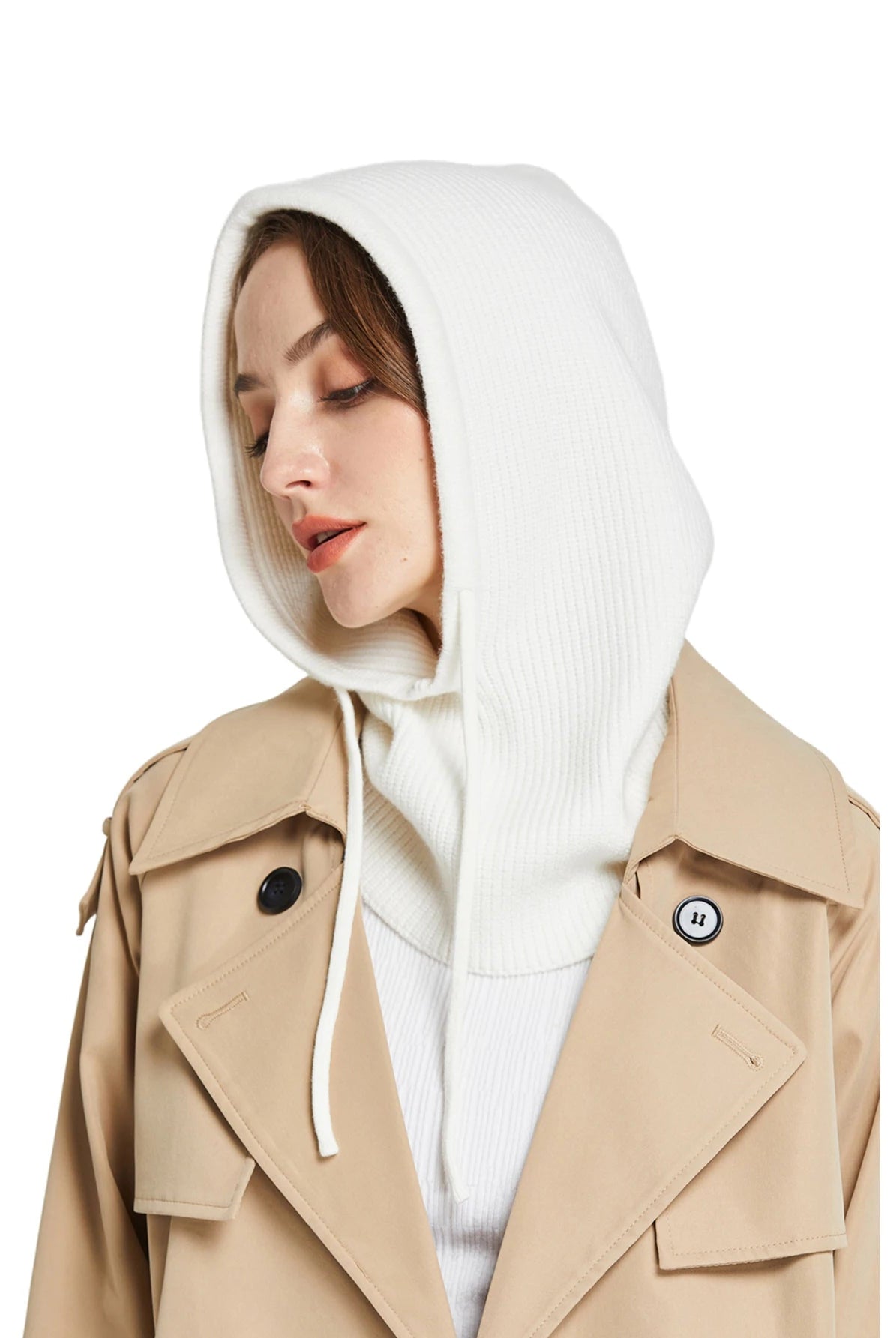 Cagoule en Laine et Acrylique avec Lien de Serrage – Style et Chaleur - La boutique de Nannye