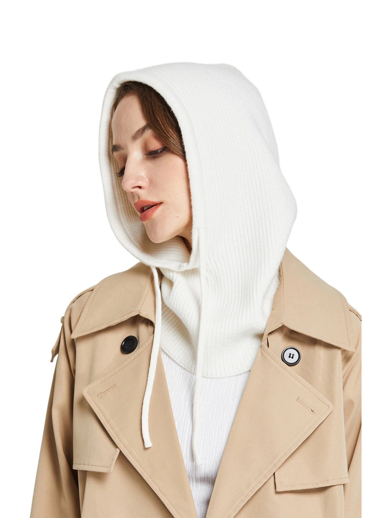 Cagoule en Laine et Acrylique avec Lien de Serrage – Style et Chaleur - La boutique de Nannye