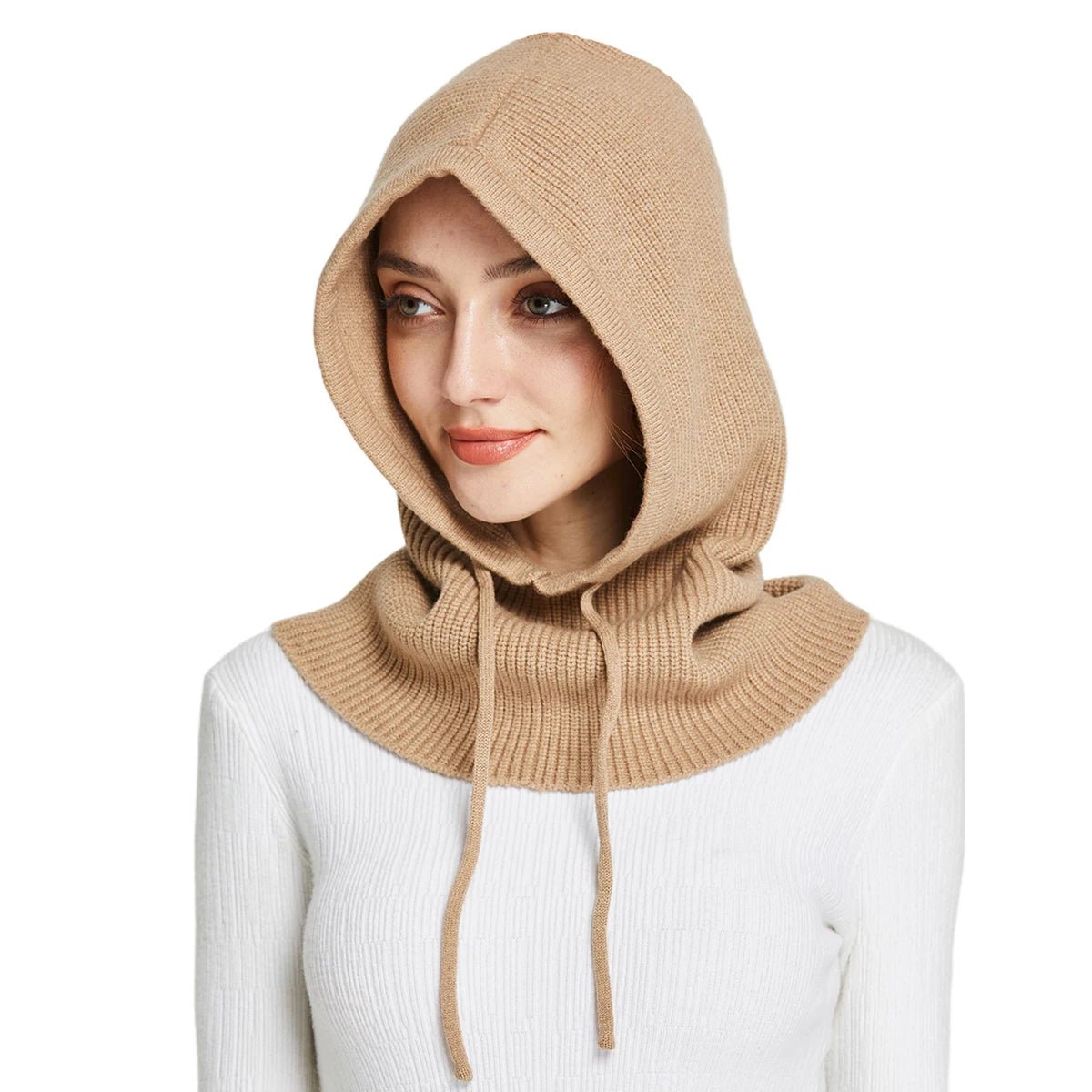 Cagoule en Laine et Acrylique avec Lien de Serrage – Style et Chaleur - La boutique de Nannye