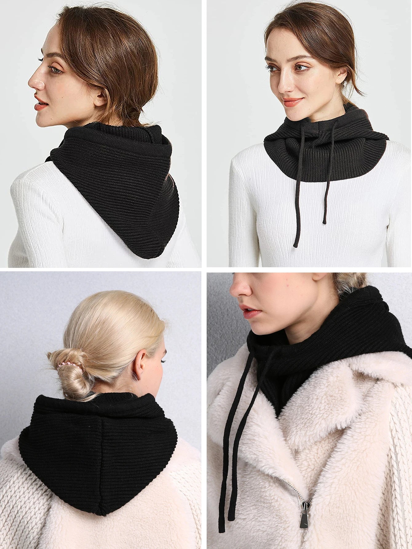 Cagoule en Laine et Acrylique avec Lien de Serrage – Style et Chaleur - La boutique de Nannye