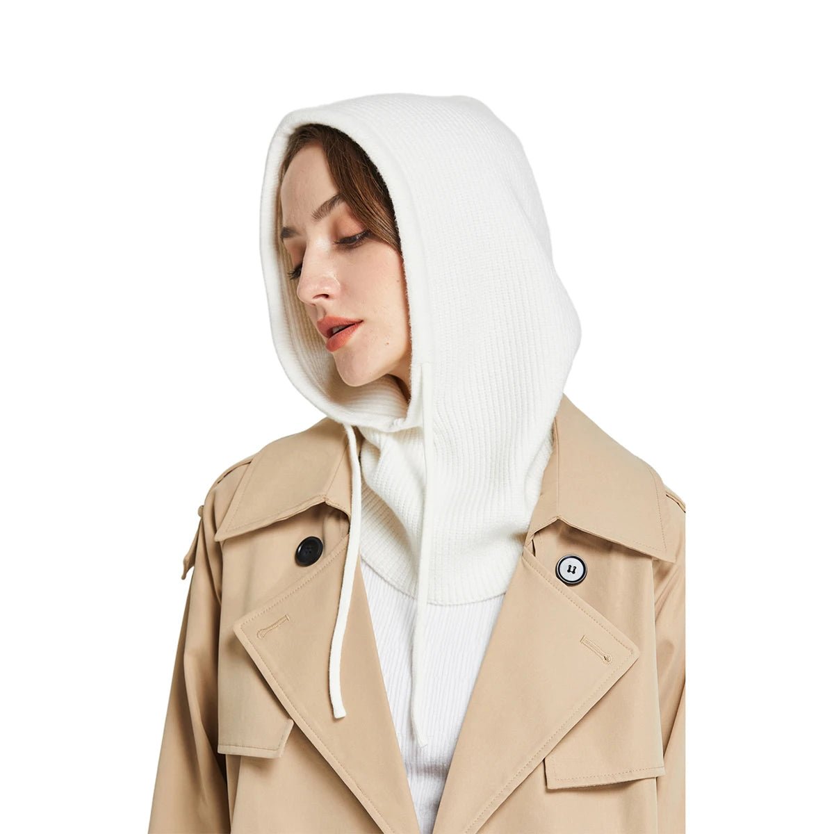 Cagoule en Laine et Acrylique avec Lien de Serrage – Style et Chaleur - La boutique de Nannye