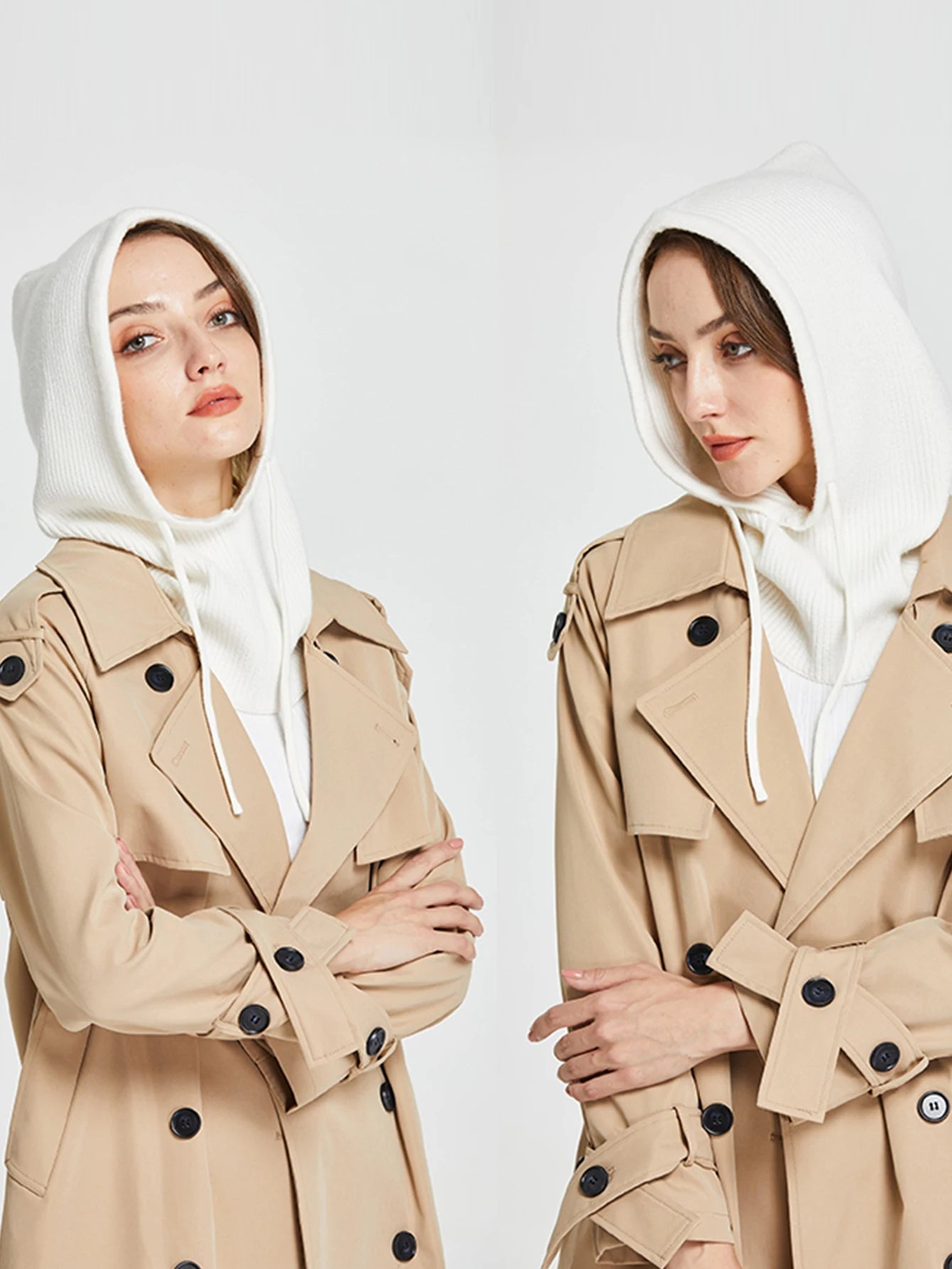 Cagoule en Laine et Acrylique avec Lien de Serrage – Style et Chaleur - La boutique de Nannye