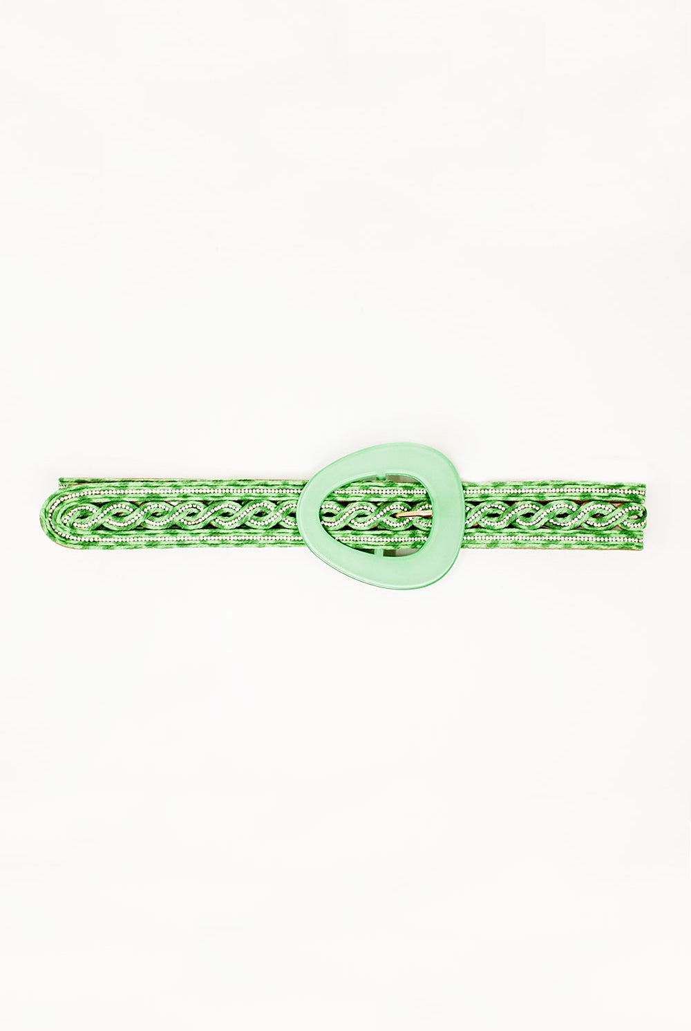Q2 Ceinture ornée de cristaux en vert