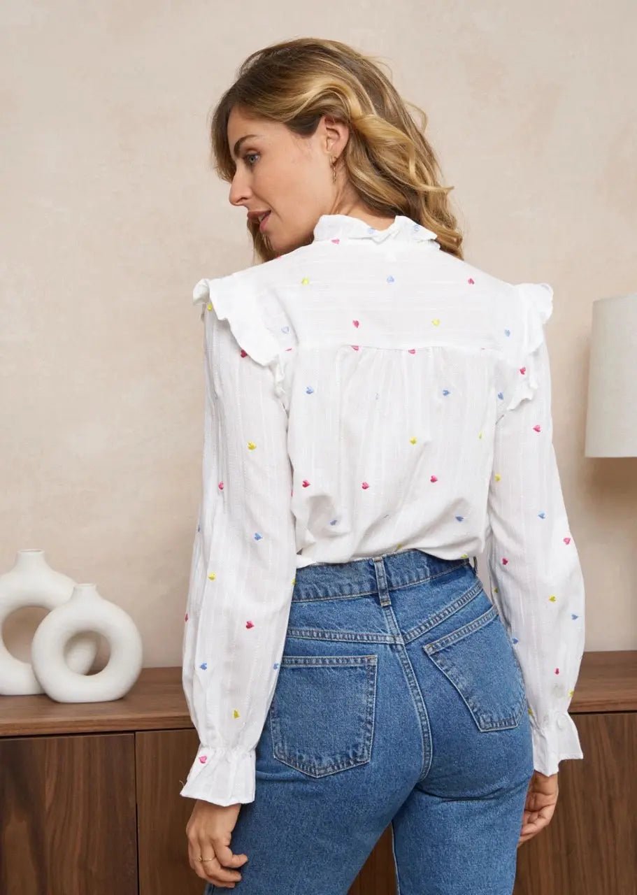 Chemise coeur multicouleurs coton Mario - La boutique de Nannye