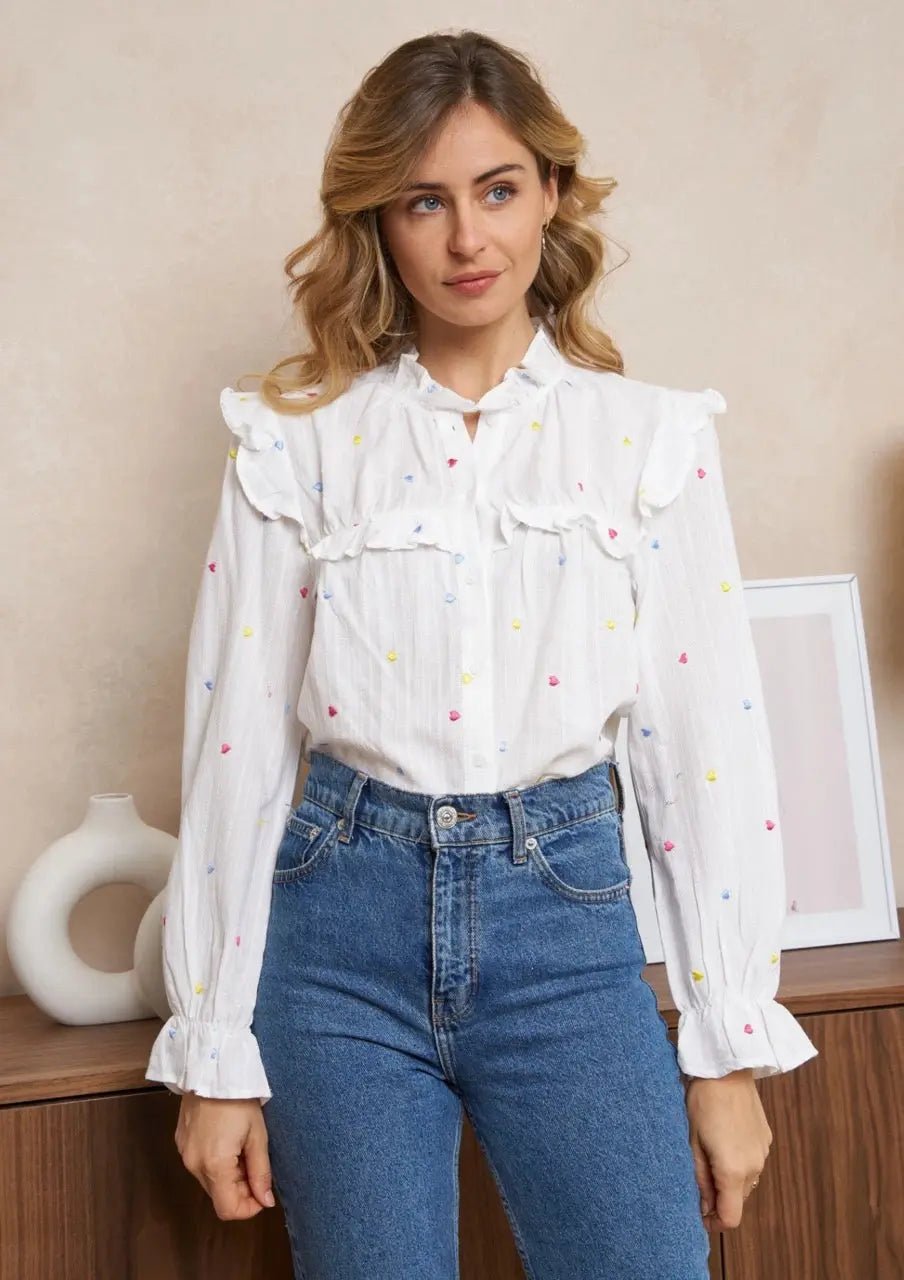 Chemise coeur multicouleurs coton Mario - La boutique de Nannye