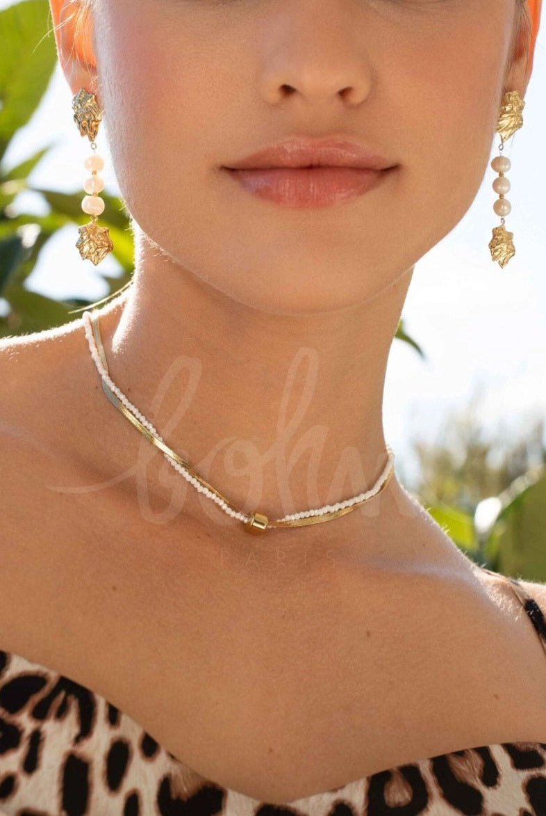 Collier Adelya à Deux Rangs – Élégance et Raffinement - La boutique de Nannye