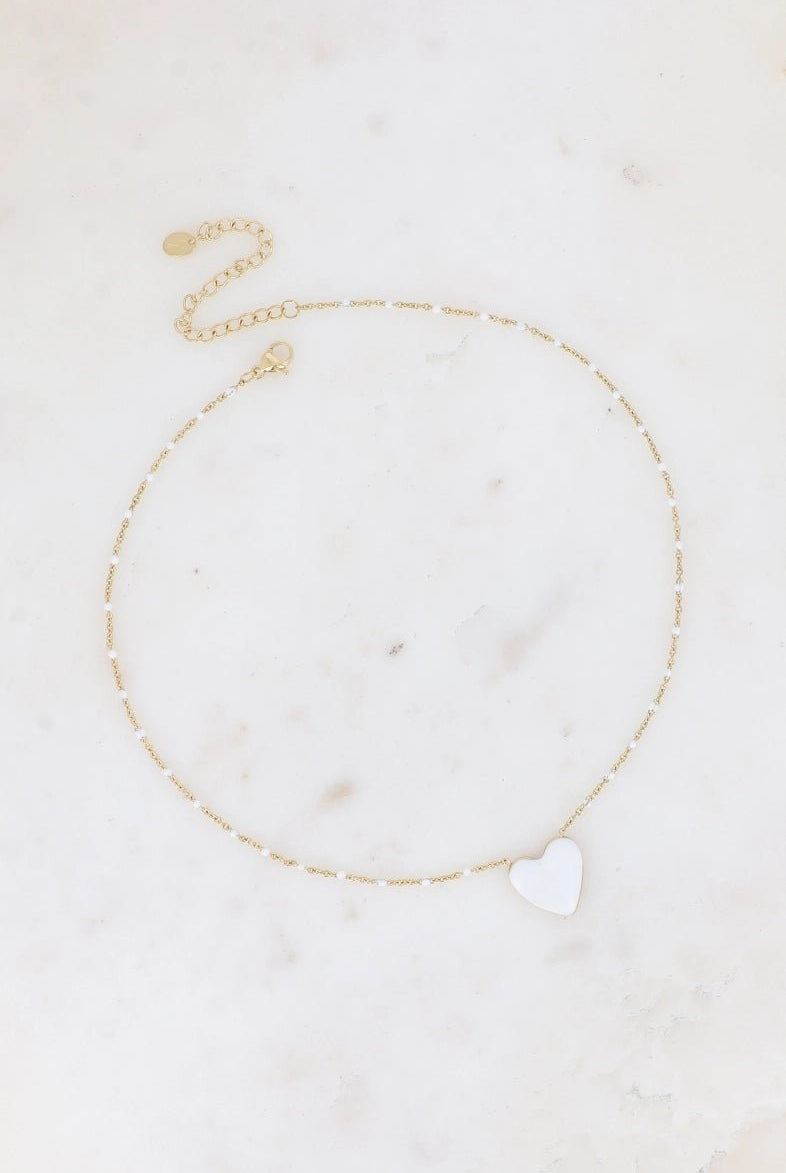 Collier Chaîne Cristobal Cœur en Résine - La boutique de Nannye