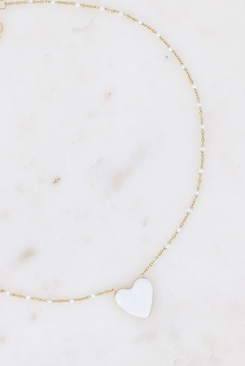 Collier Chaîne Cristobal Cœur en Résine - La boutique de Nannye