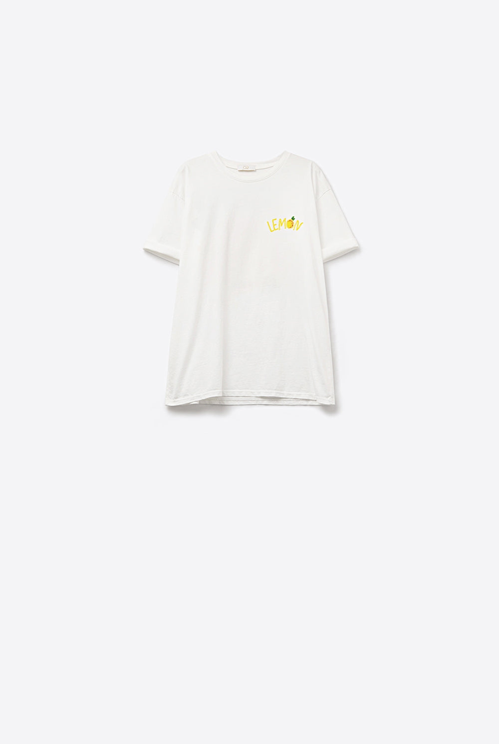 Q2 Fabriqué en Italie t-shirt blanc avec motif de citron