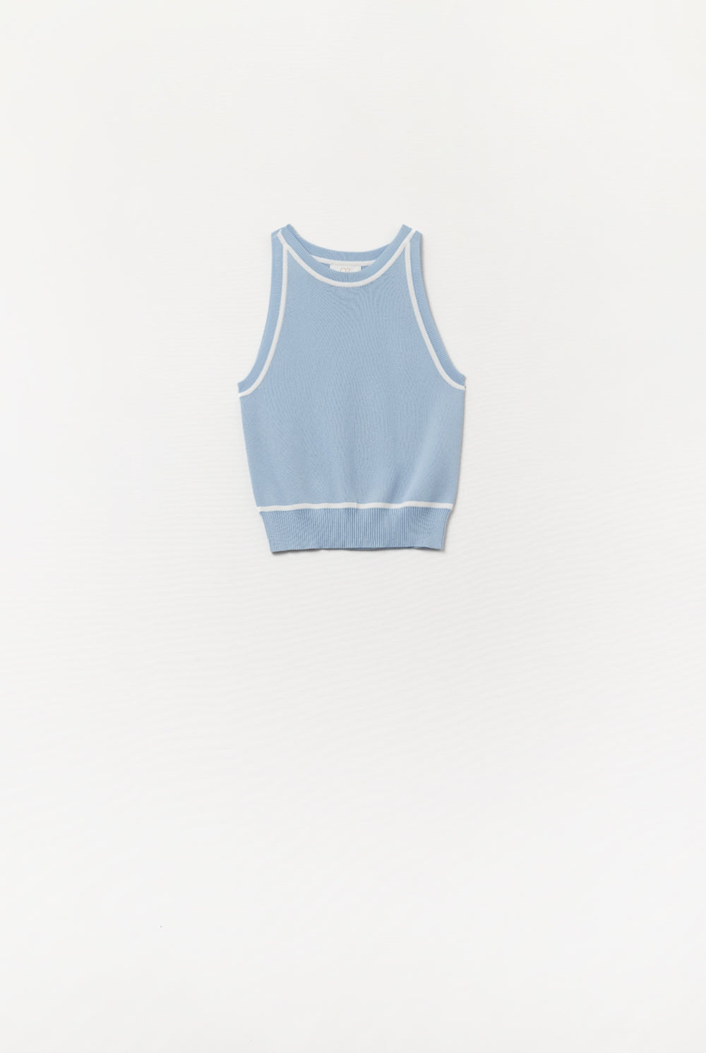 Q2 Gilet sans manches bleu avec détails de lignes blanches