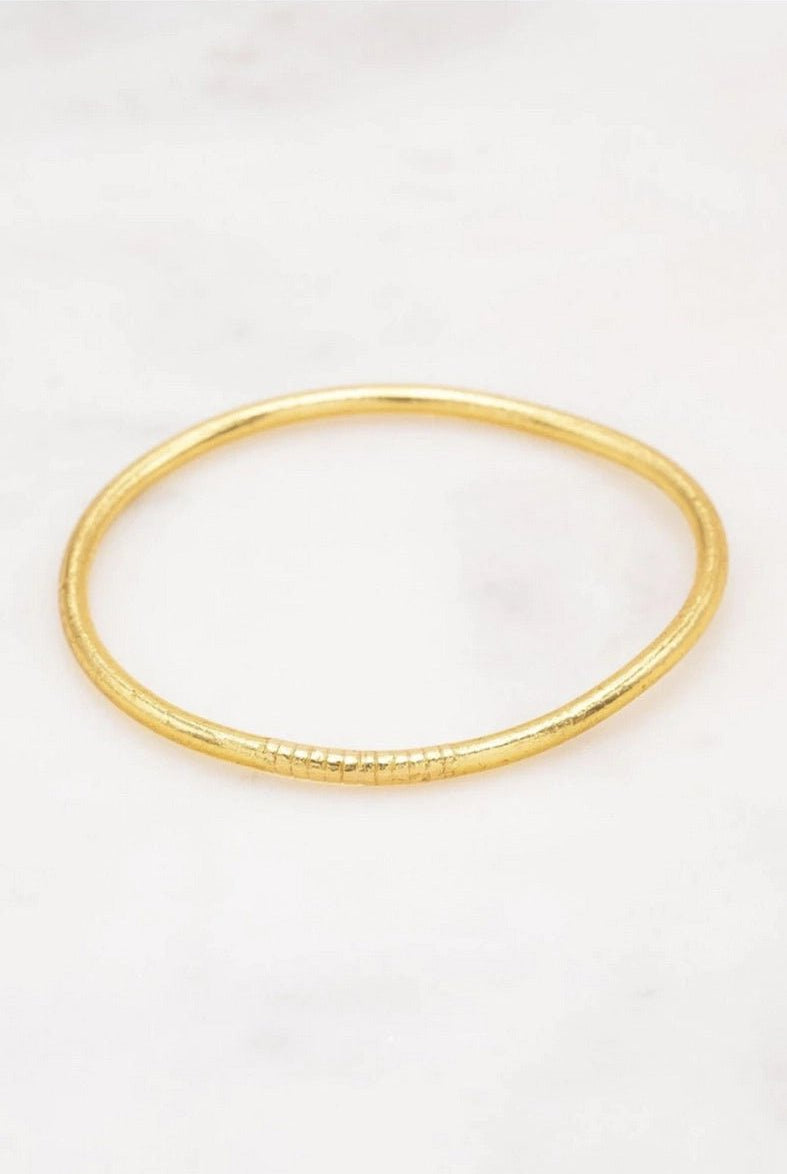 Jonc BOUDDHISTE Souple Transparent avec Feuilles Dorées - La boutique de Nannye