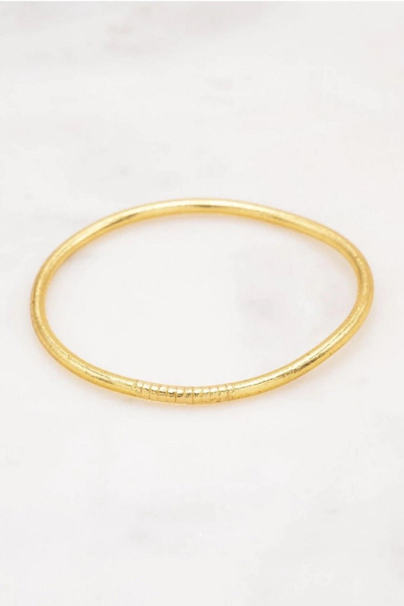 Jonc BOUDDHISTE Souple Transparent avec Feuilles Dorées - La boutique de Nannye