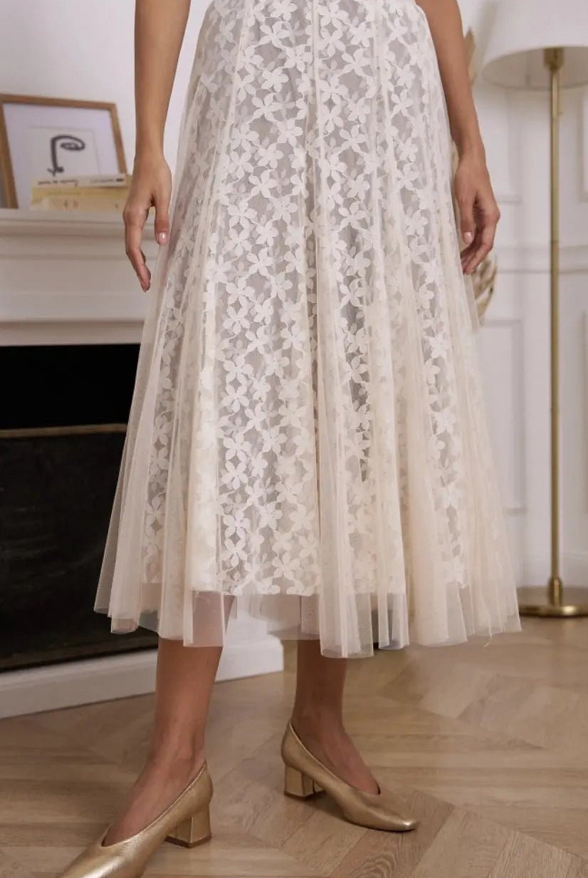 Jupe en tulle Aria en Dentelle - La boutique de Nannye