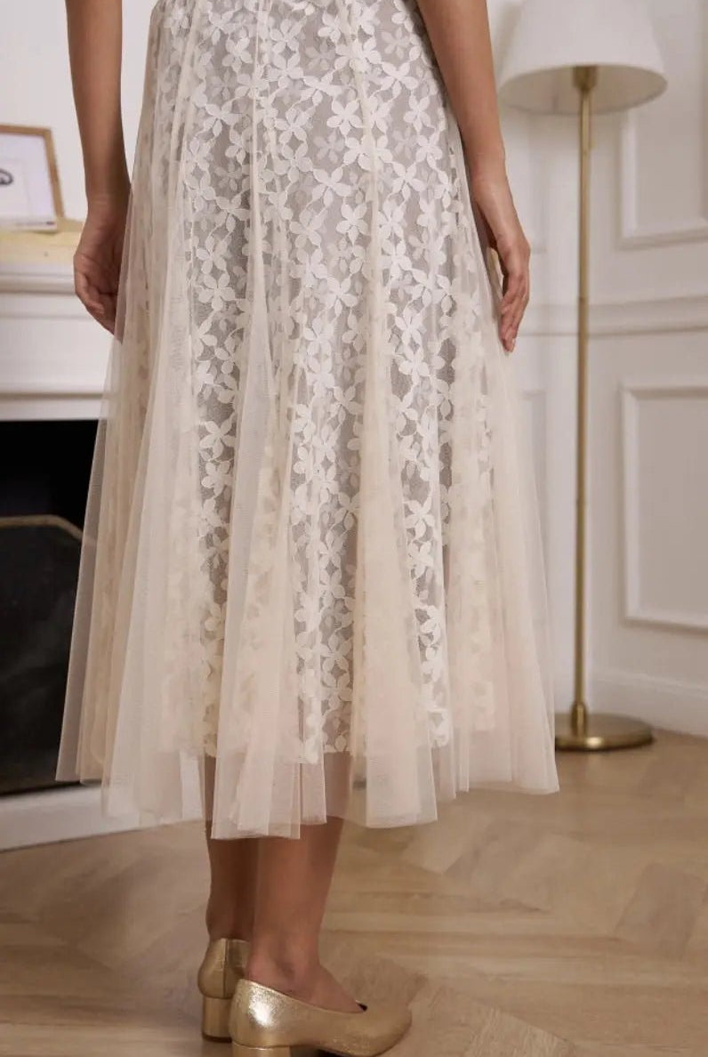 Jupe en tulle Aria en Dentelle - La boutique de Nannye