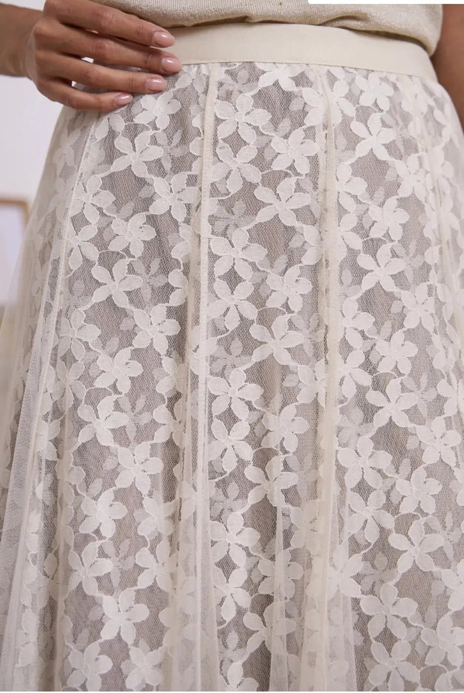 Jupe en tulle Aria en Dentelle - La boutique de Nannye