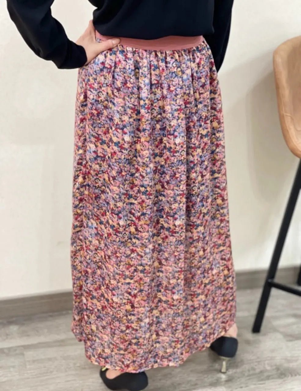 Jupe longue fleurie Natty - La boutique de Nannye