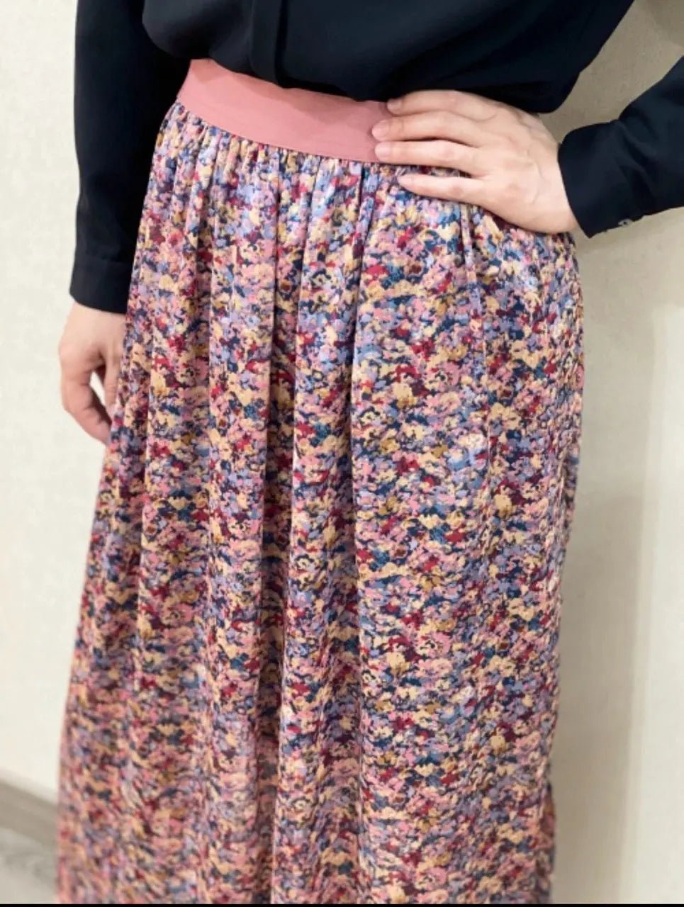 Jupe longue fleurie Natty - La boutique de Nannye