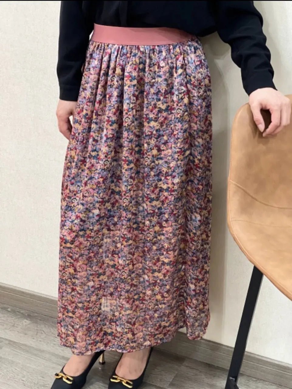 Jupe longue fleurie Natty - La boutique de Nannye