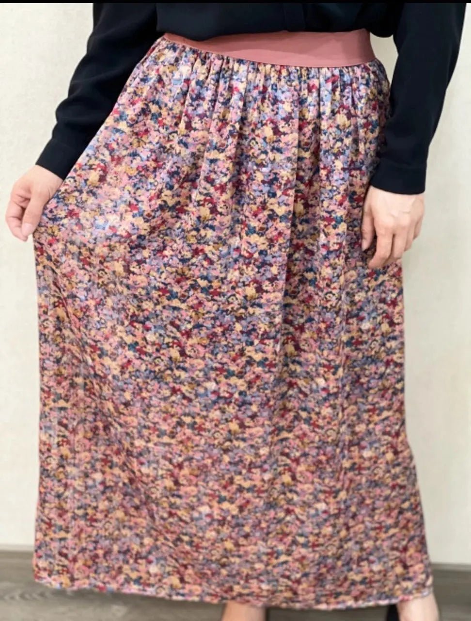 Jupe longue fleurie Natty - La boutique de Nannye