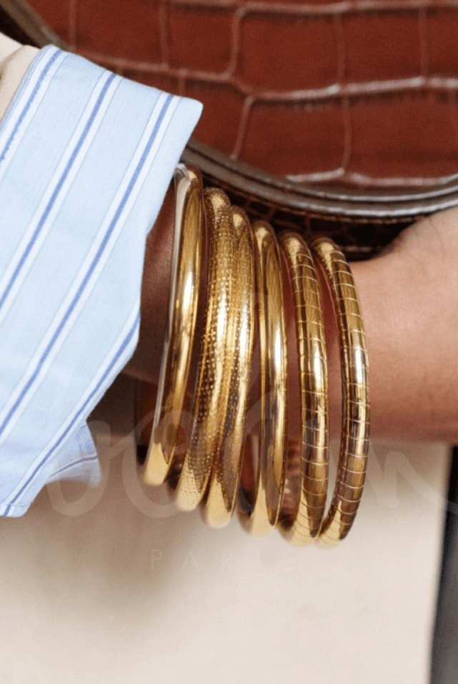 Lot de 3 joncs fermés Lucia - lisse, petits pois et strié - La boutique de Nannye